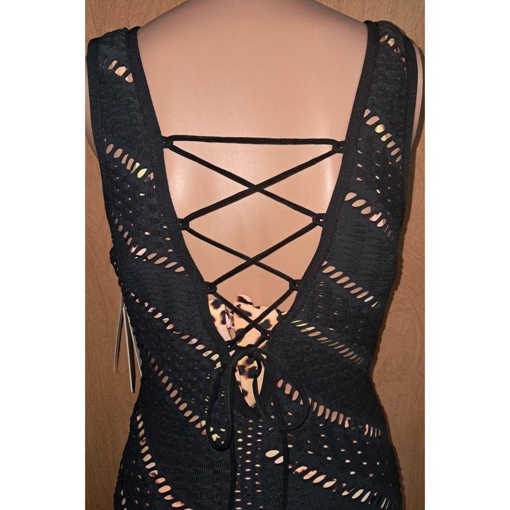 Red Carter Crochet Maxi Swim Cover Up,‎ Lace Up Back, Size Small, 53" Long - Picture 4 of 4